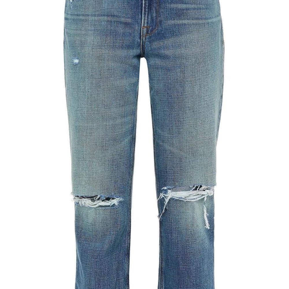 New with tag. Cropped, distressed straight leg jeans.
